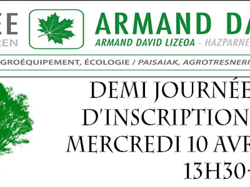 Demi journée d'inscription